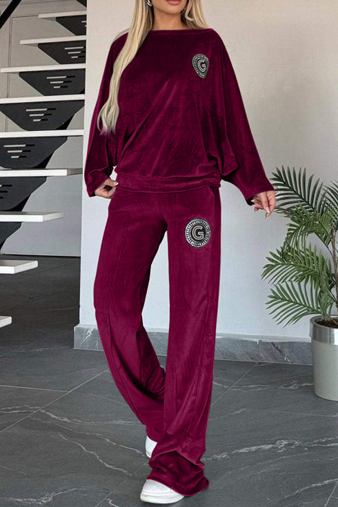 'Fauna' Long Sleeve Top and Pants Set - Celes Fashion